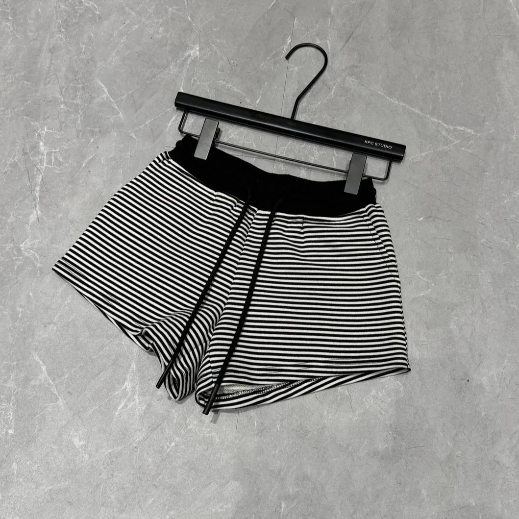 （浠儿姐姐）撞色腰头短裤套装女休闲裤舒适高腰时尚百搭夏季简约