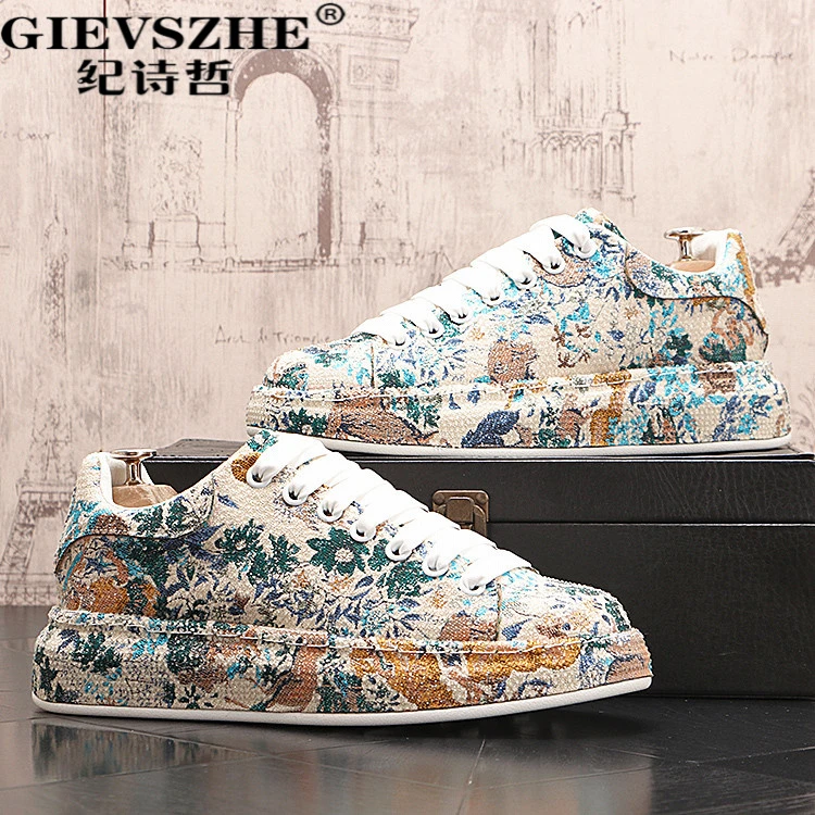 纪诗哲鞋子男款潮流时尚厚底增高水钻休闲鞋冬季新款鞋子男款百搭