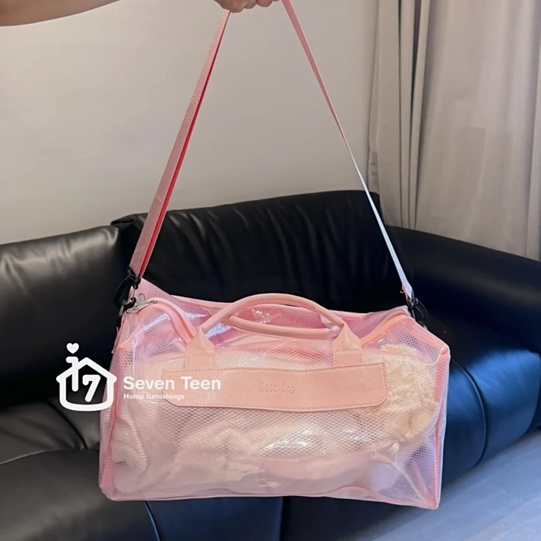 透明游泳包干湿分离游泳收纳袋成人沙滩健身包运动训练手提旅行袋