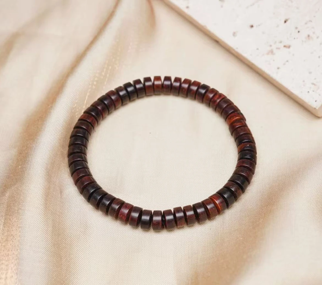 小叶紫檀药片状单圈手串（无礼盒）