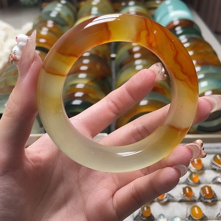 未镶嵌蛇纹石玉手镯54.8