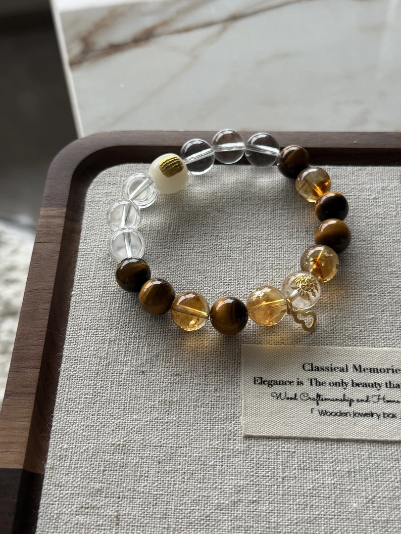 御尚锦 喜财 天然水晶单圈手串 多样性发货