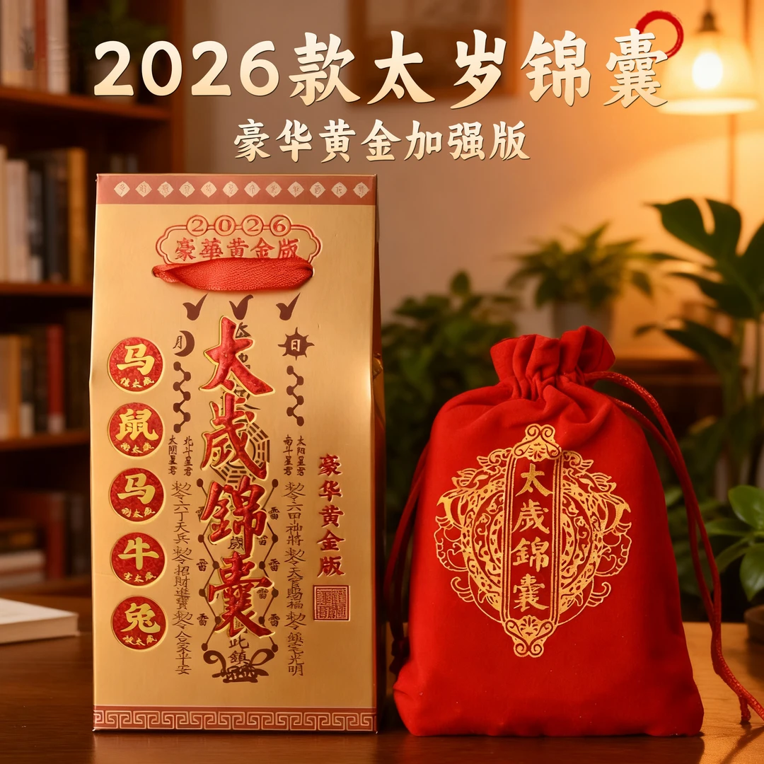 2026年丙午马年太岁锦囊包绒布袋12生肖太岁福袋马鼠牛兔虎羊猪龙
