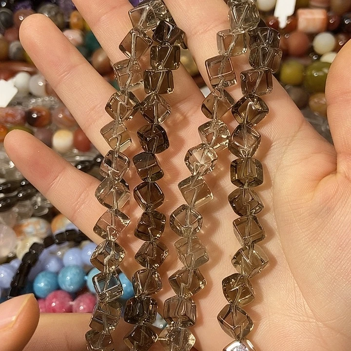 发晶银S925镶嵌珠宝半成品白茶对角