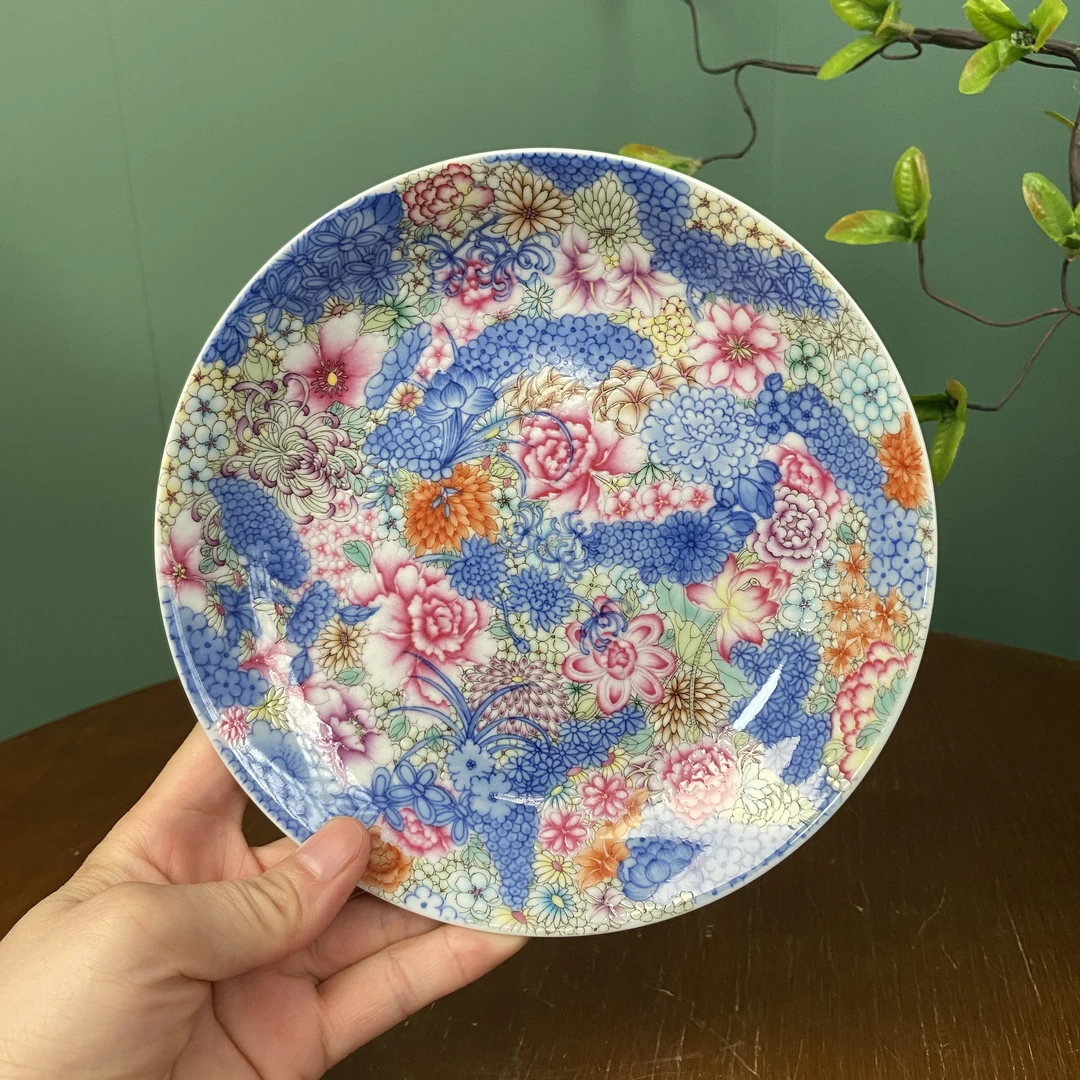 【鸿均堂】青花斗彩万花壶承 景德镇纯手工手绘茶器茶具