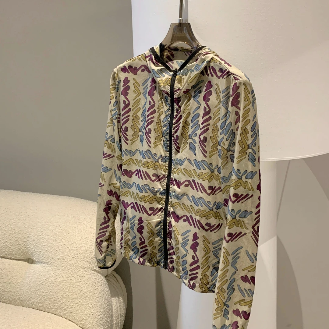 锦纶夏季透气迷彩印花防晒衣女  W6942