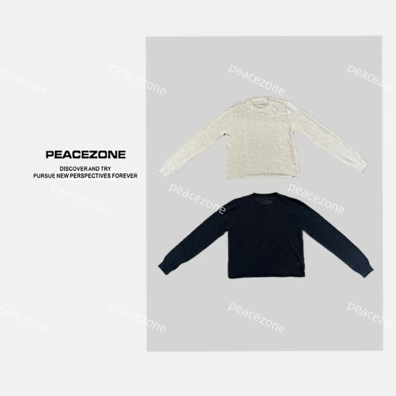 Peacezone 春季新款时尚亚麻混纺圆领上衣OV252N5631