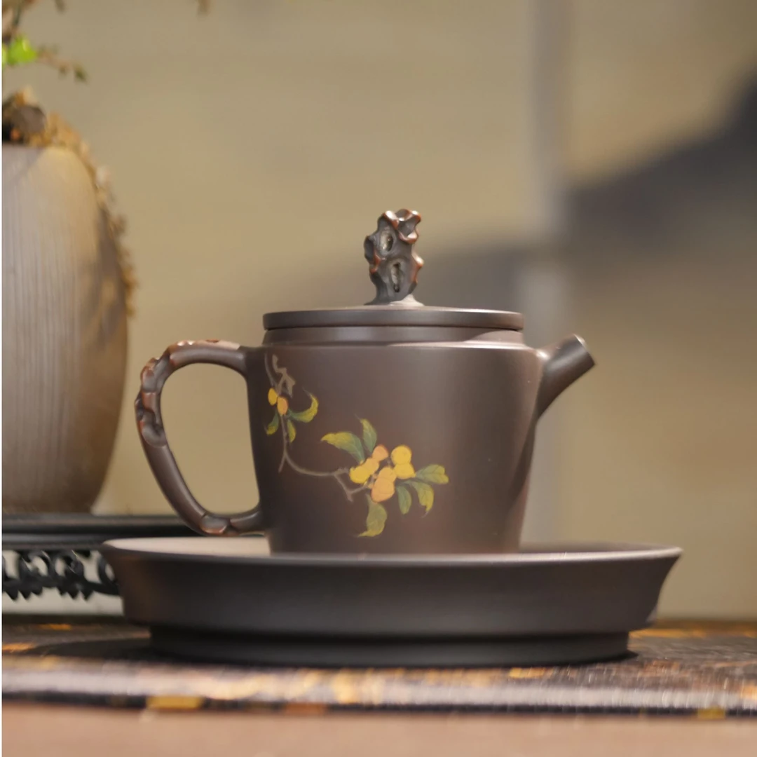 《云小陶》建水紫陶余兴良老师阴刻阳填雕刻根雕太湖石工艺155cc