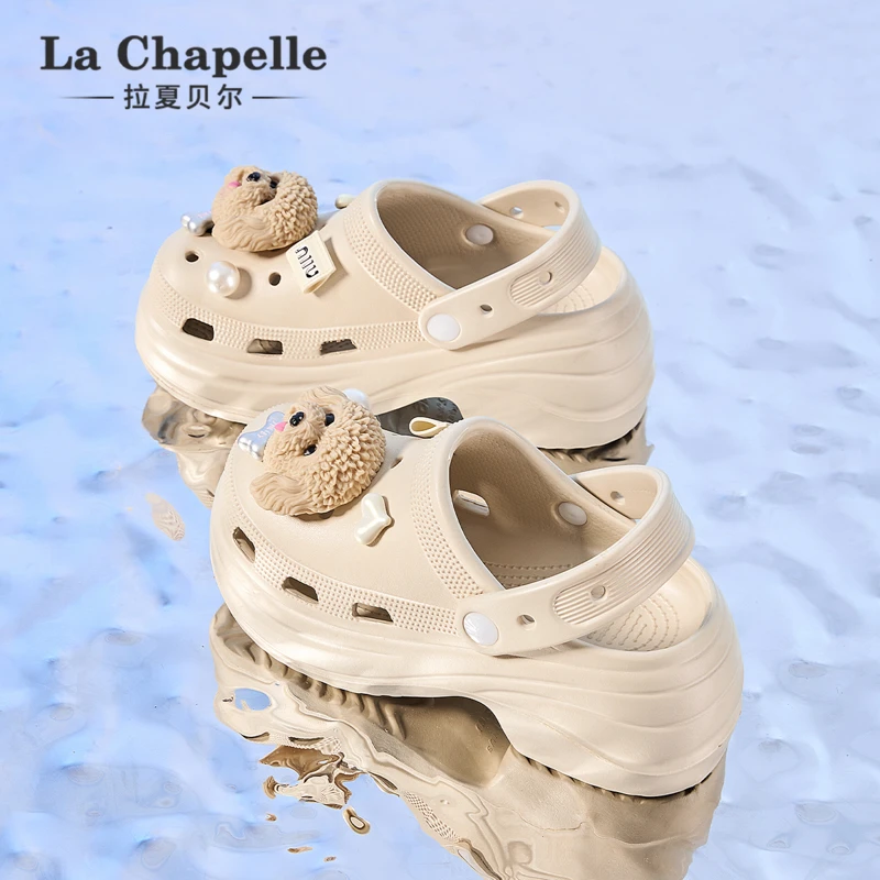 拉夏贝尔外穿洞洞鞋沙滩鞋凉拖鞋舒适低帮凉鞋女休闲风百搭潮流