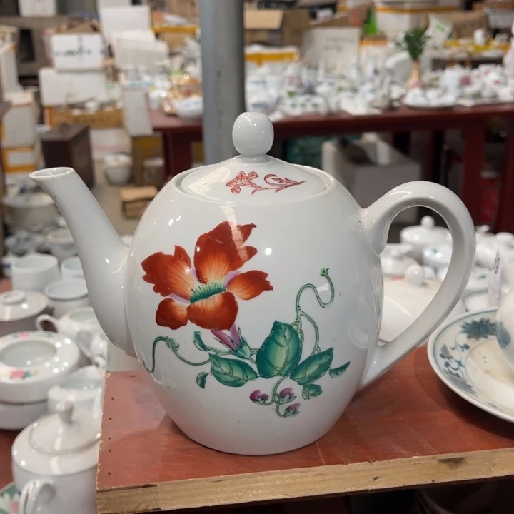 陶瓷醴陵手绘釉上彩茶壶