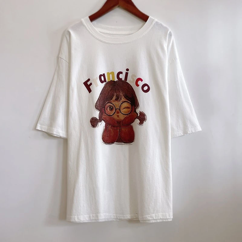 年轻中年妈妈装简约遮肉显瘦夏季休闲舒适棉T恤2025新款YX105282