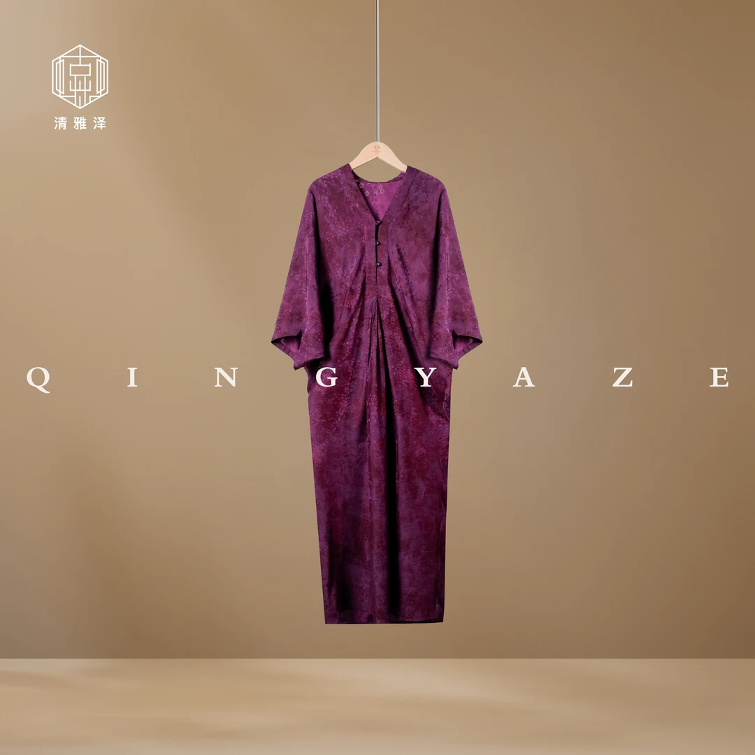 紫气东来！人丝植物染新中式连衣裙！GZ5897