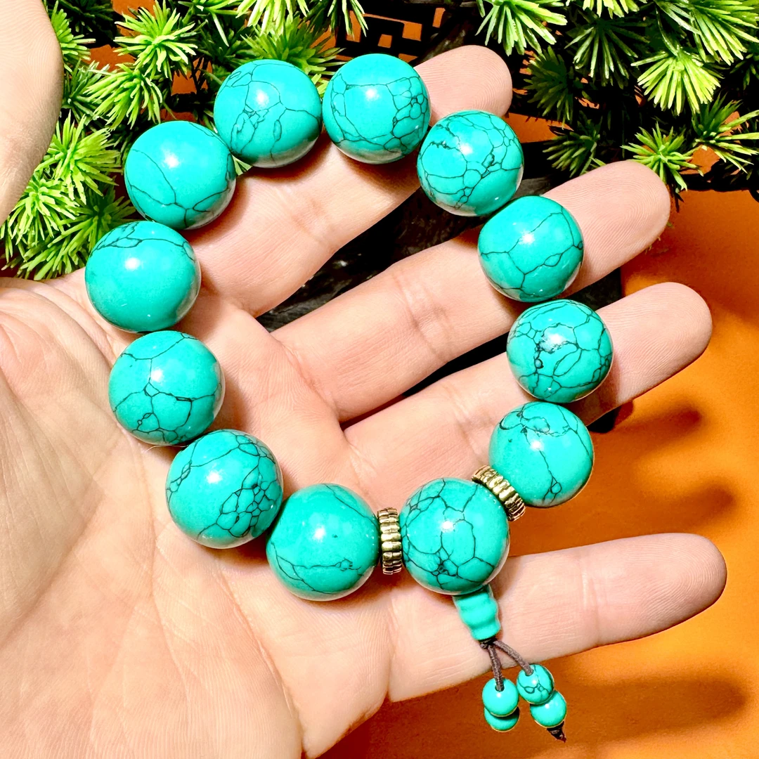 蓝瓷天玄——蓝色瓷蓝满色满纹DIY手串串珠无礼盒卡18mm-L090