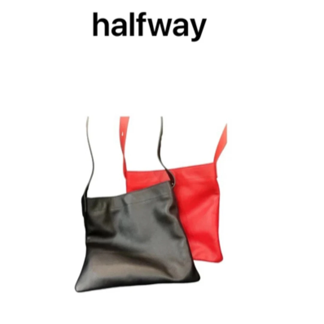 halfway 头层牛皮 黑红福袋