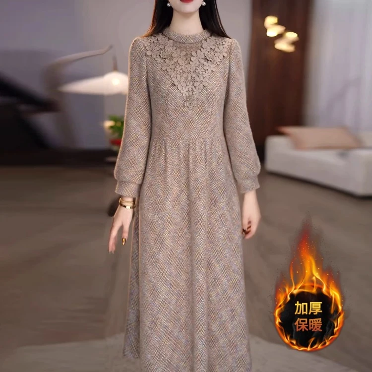 连衣裙新款女秋冬十三行今年流行爆款巨好看轻奢高级感女款配大衣