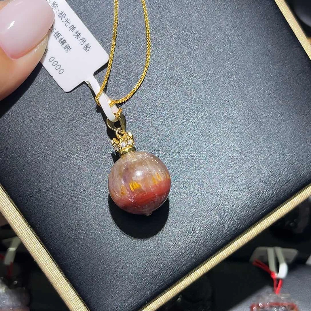 恩***沂水晶珠宝半成品银S925镶嵌极光吊坠