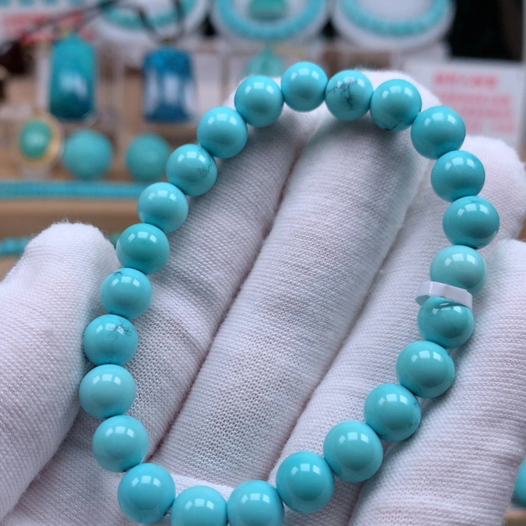 绿松石未镶嵌珠宝奇石直径8.2mm