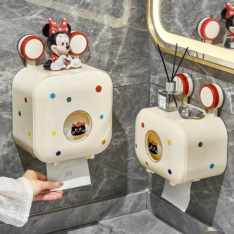 吸盘卫生间多巴胺厕纸盒浴室纸巾盒壁挂式免打孔洗手间卷纸置物架