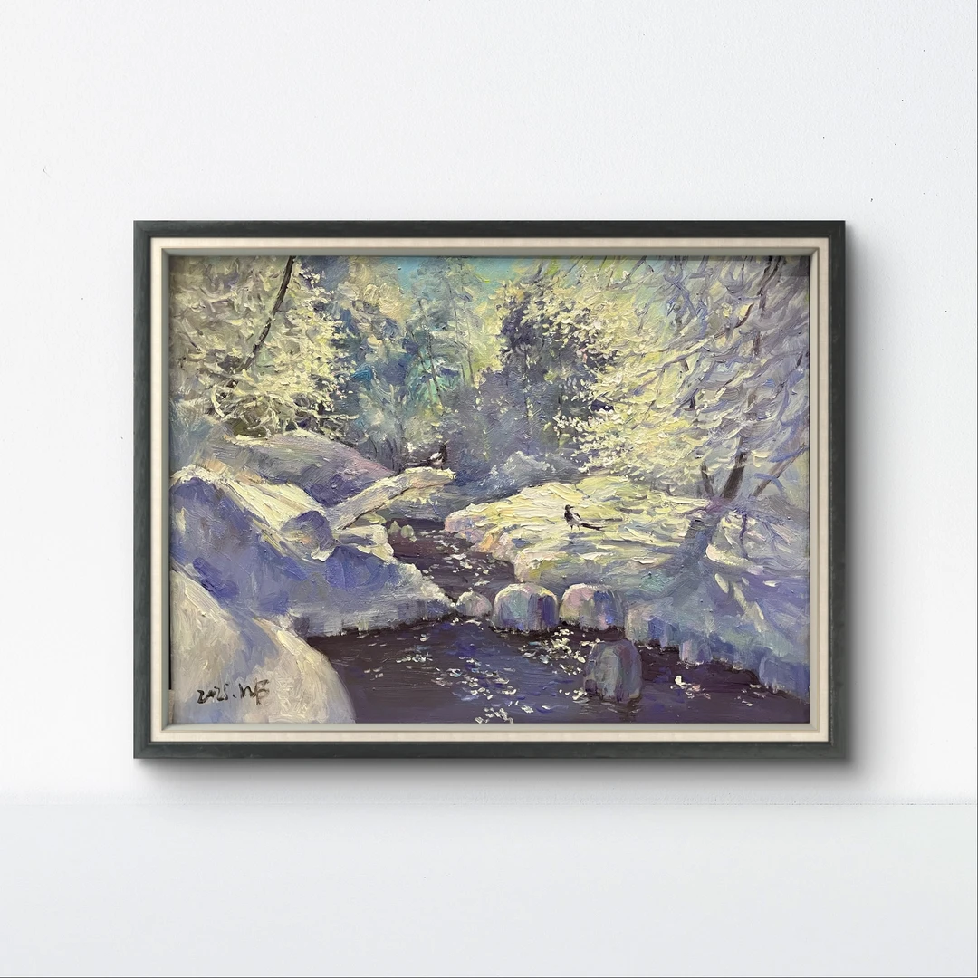 王彬《深林处》布面油画60×80CM