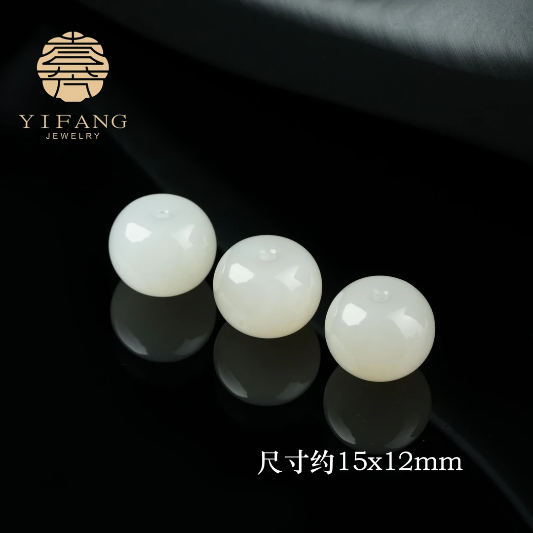 【壹芳珠宝*冰墩墩】天然和田玉冰藕平安扣吊坠15x12mm-多样性发货