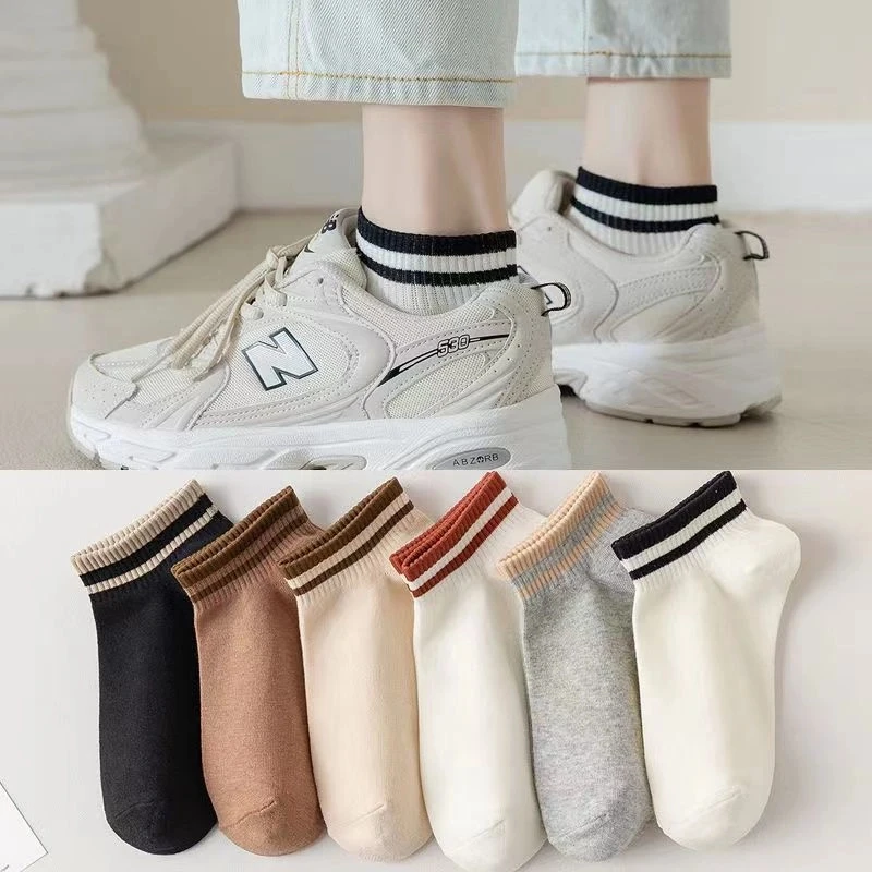 短袜男款夏天薄款袜子男女吸汗透气潮流日系运动百搭学生条纹船袜