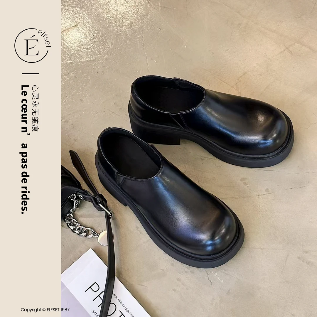 ÉLFSET | 欧货牛皮单鞋女2025春季新款百搭勃肯鞋-ESE-1602-312