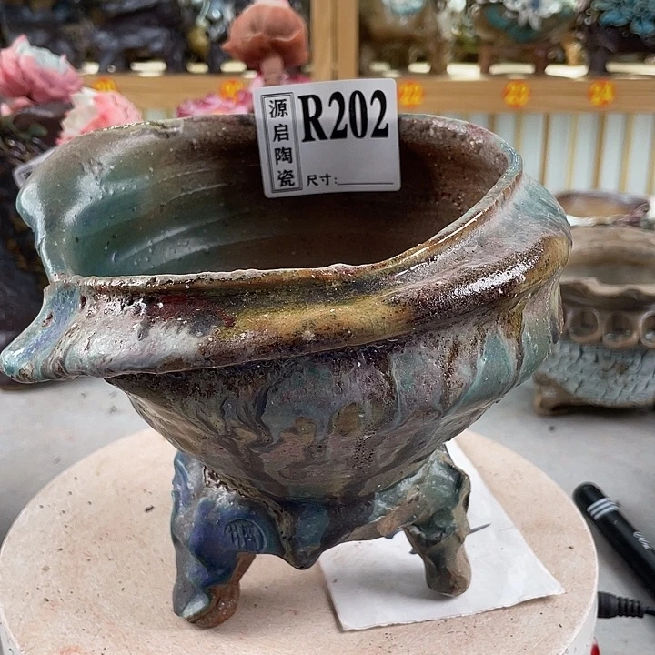 紫砂花盆景德镇陶瓷花盆202