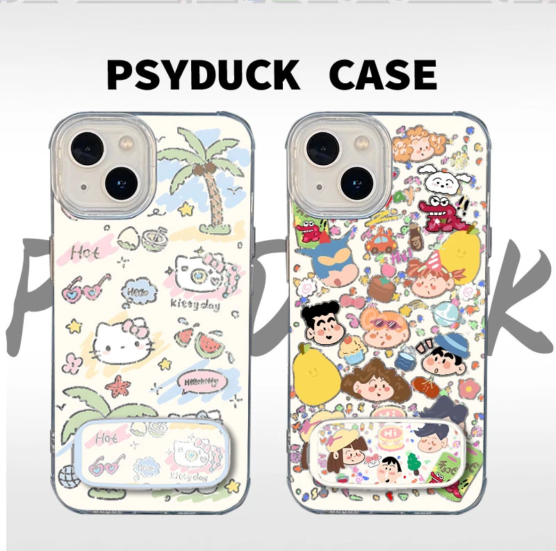 适用苹果华为一加小米小新家族IMD羽纱创意动漫防摔手机壳