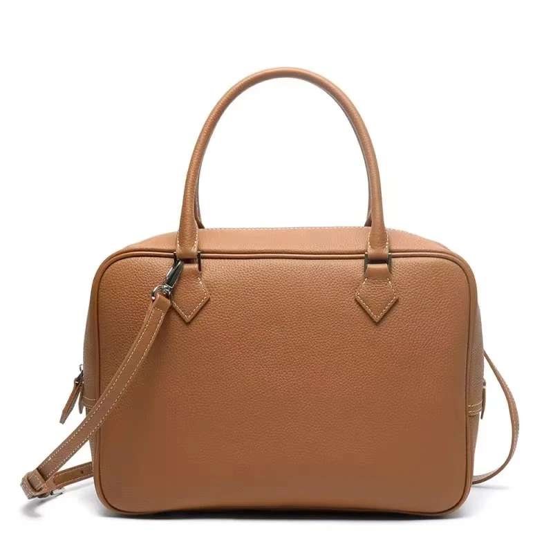 【Molly定制】20CM-原创设计头层牛皮金棕羽毛包20CM