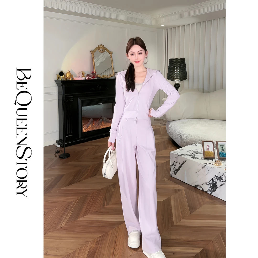 余潇潇【元气音符】2025轻奢舒适时髦显瘦大翻领休闲套装