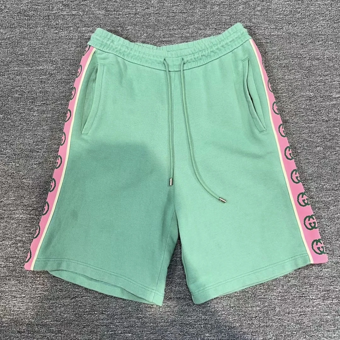 99新 GUCCI/古驰 薄荷绿菠萝刺绣串标短裤/尺码:S