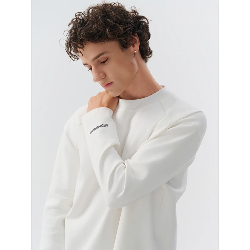 MIDASHAND 25aw310g重磅圆领纯色长袖T恤宽松百搭休闲内搭打底衫