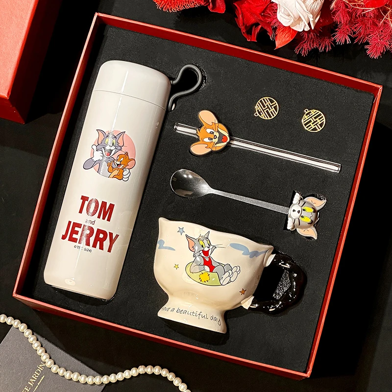 猫和老鼠咖啡杯陶瓷内胆保温杯子高颜值喝水杯送女生闺蜜生日礼物