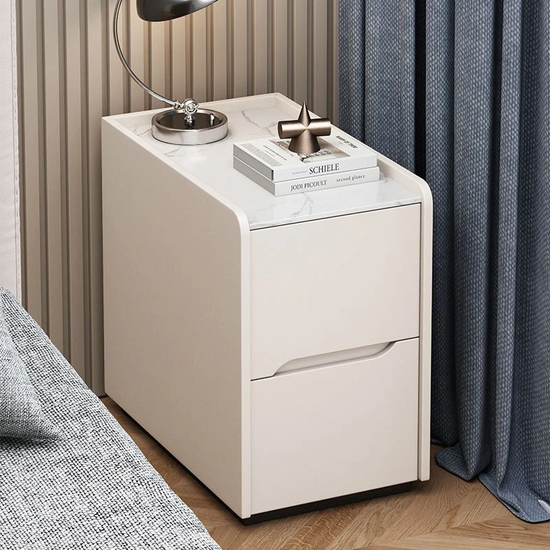 免安装全实木皮质床头柜小型卧室家用超窄床边柜落地款迷你储物柜