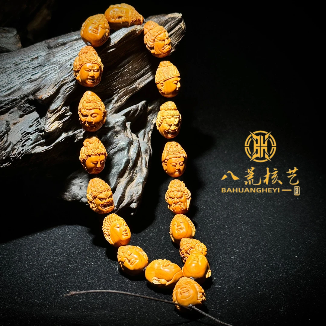 BAHUANG 万佛法相1.4*2.0橄榄核雕刻文玩手把件！精品油核！油性大！