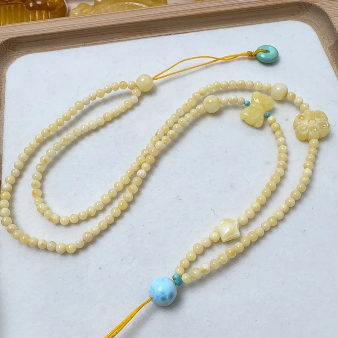 蜜蜡吊坠(赠链)未镶嵌俄料3.8mm