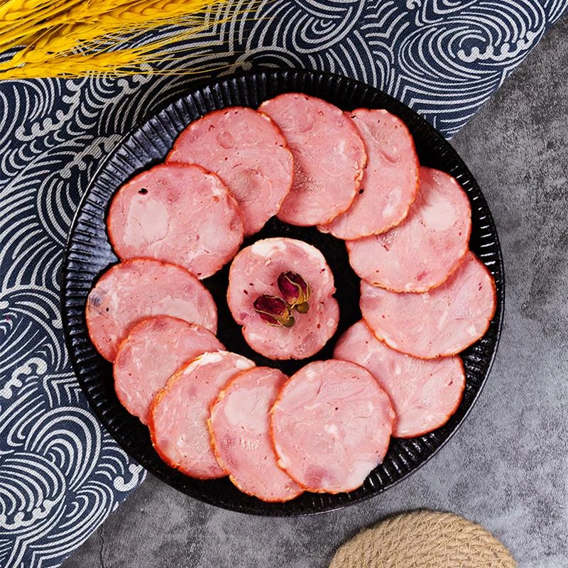 得利斯圆火腿g粗大即食火腿肠烟熏精猪肉香肠文治切片猪肉肠