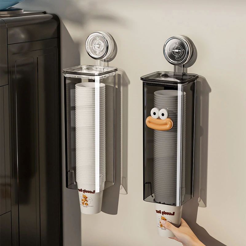 吸盘一次性杯子取杯器饮水机水杯架子壁挂置物架高级感纸杯架