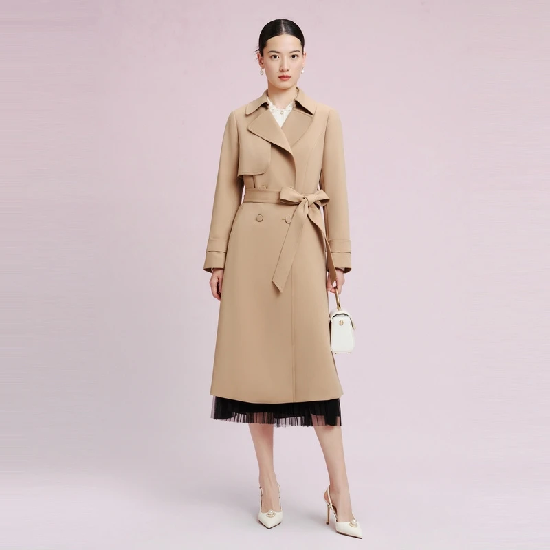 LaKoradior拉珂蒂2024秋款风衣外套女质感中长款英伦风长袖大衣