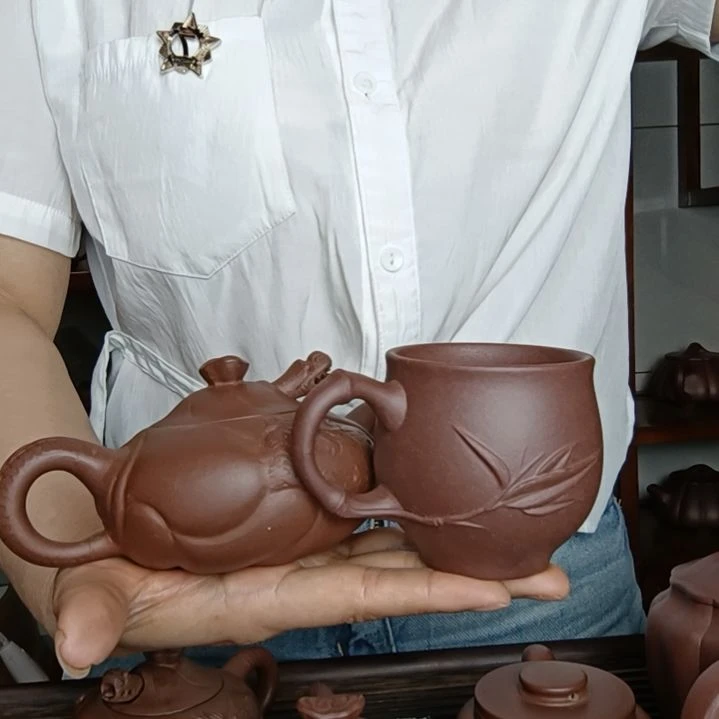 茶壶紫砂朱原矿底曹青