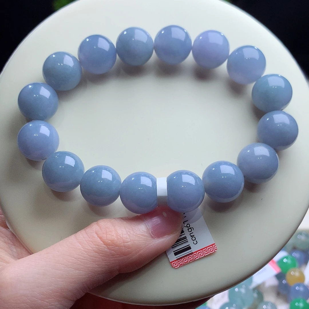 翡翠未镶嵌手串卡12.8