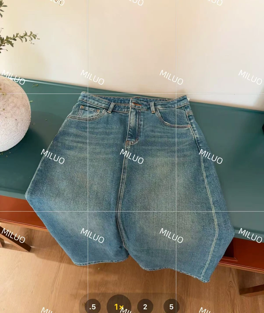 [哈尼家]  韩系新款简约牛仔半身裙女显瘦半身牛仔长裙Q61