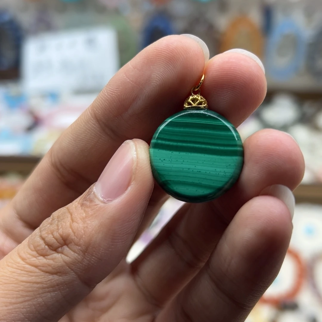 水晶未镶嵌手链孔雀石吊坠