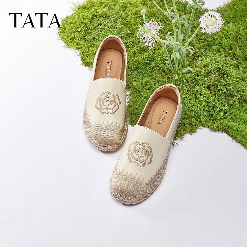 TATA他她小香风渔夫鞋女鞋春季新款复古单鞋女鞋休闲鞋子UMK01AA5