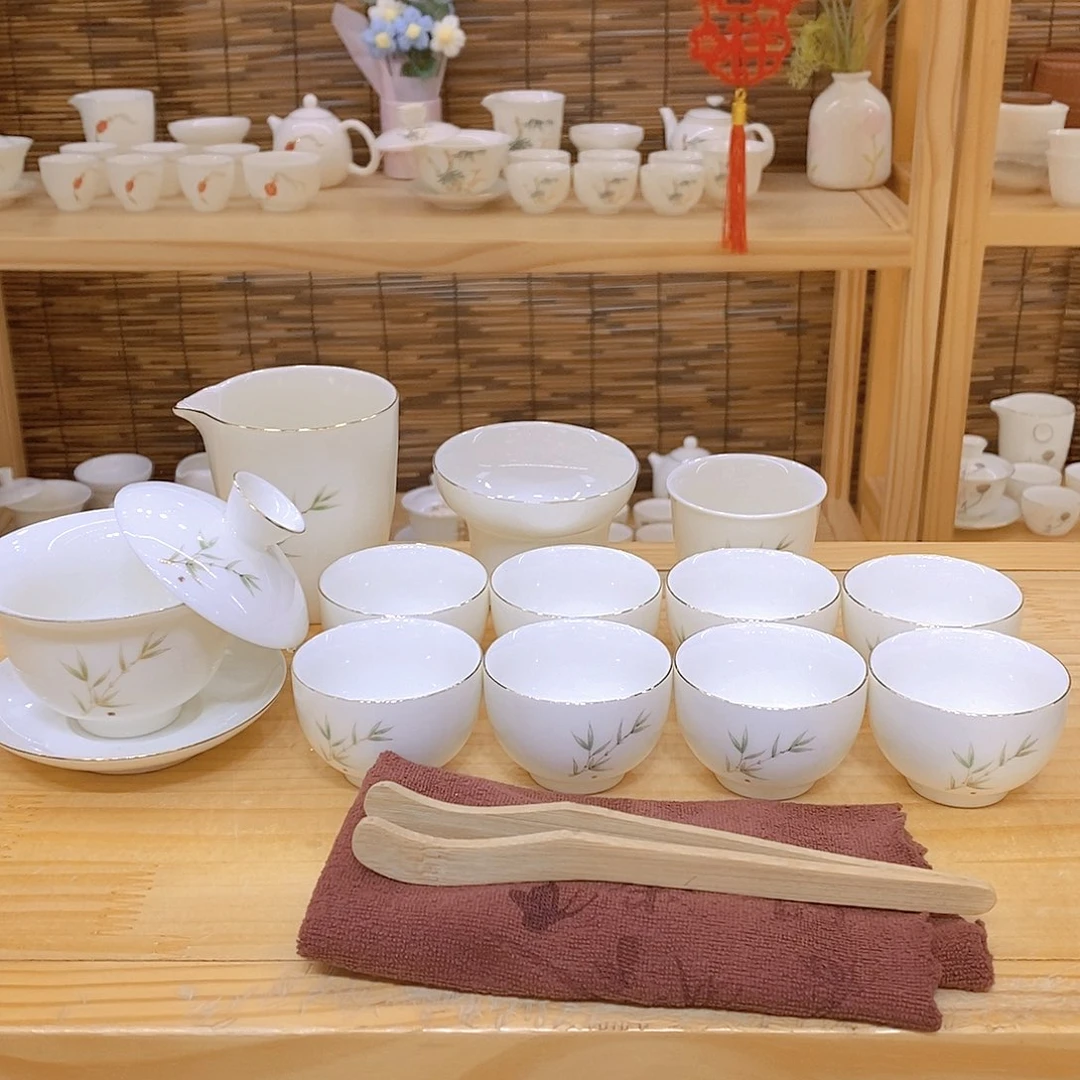 羊脂玉瓷茶具套装