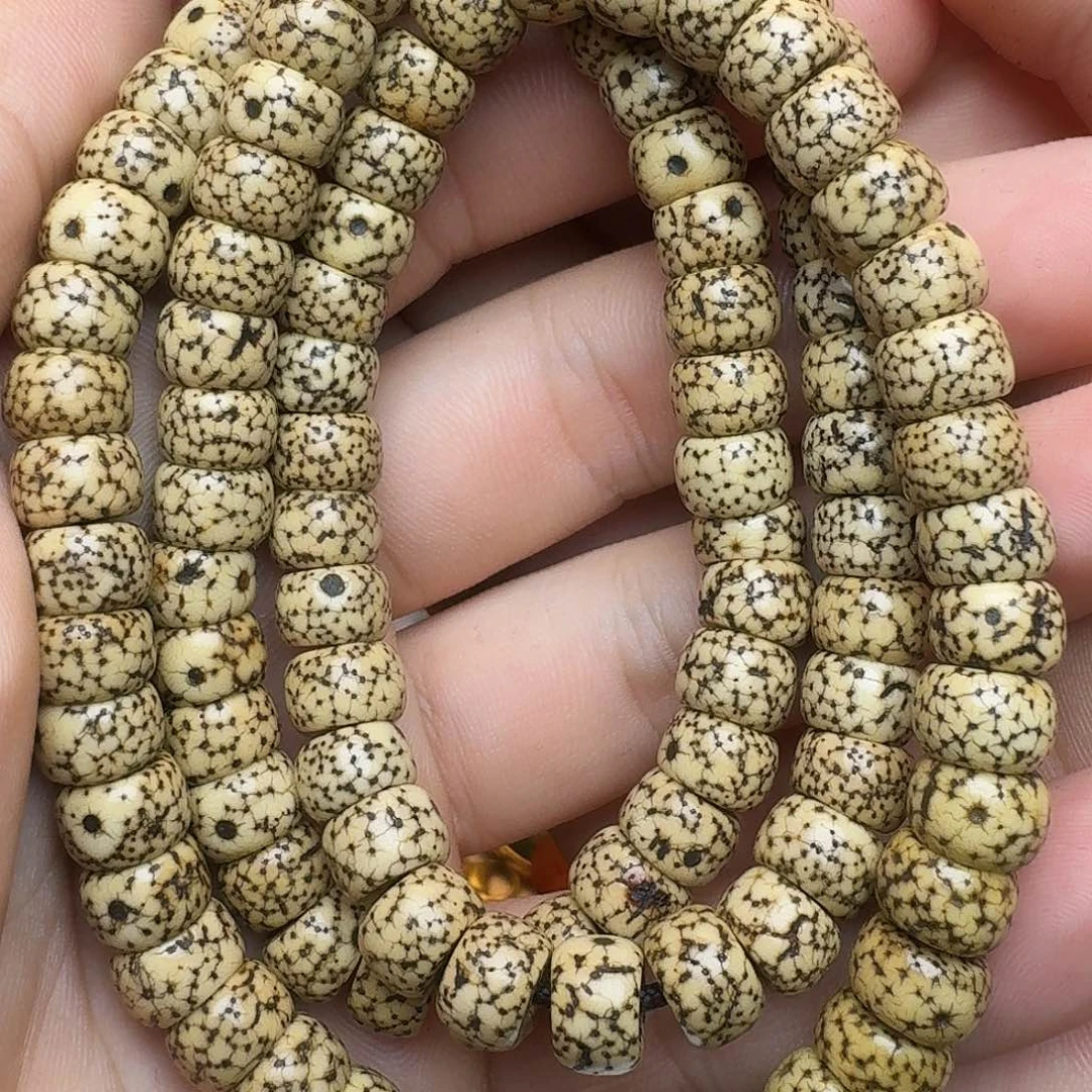 星月菩提吊坠奶油白星月菩提108颗