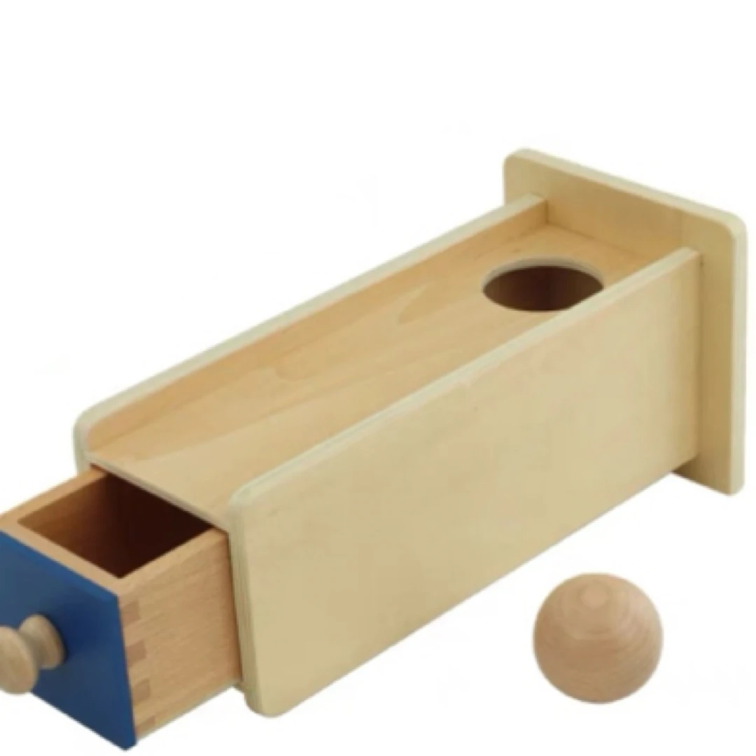 蒙氏教具长方形抽屉+小球