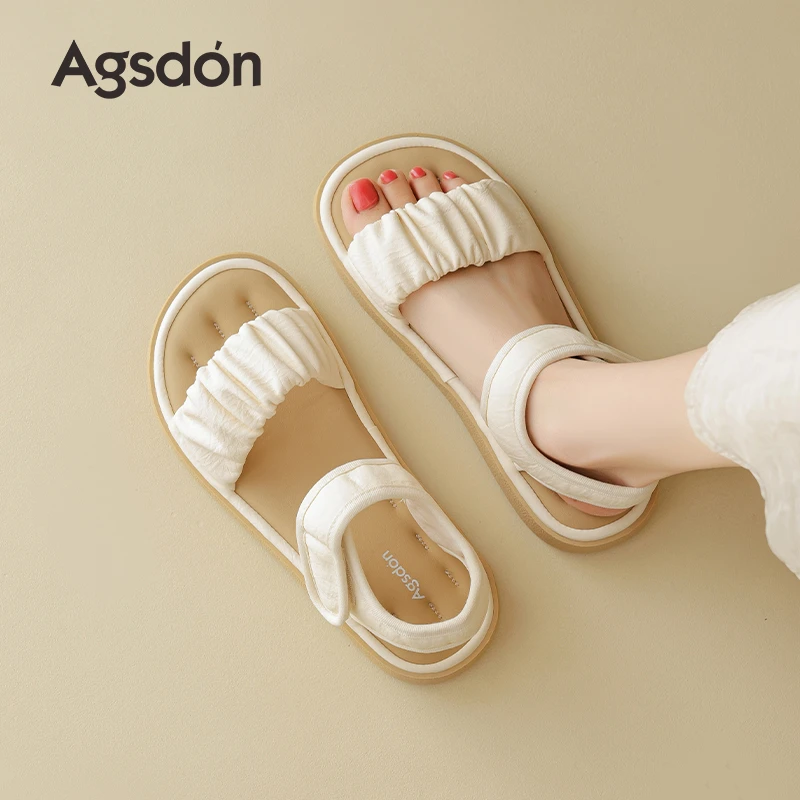 /奥古狮登白色凉鞋女2025新款夏季外穿凉拖鞋沙滩配裙子厚底百搭Q