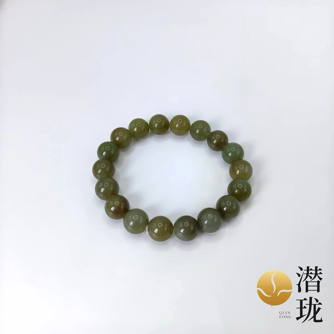 【潜珑】yj-38-01 和田玉且末糖料手串卡10mm