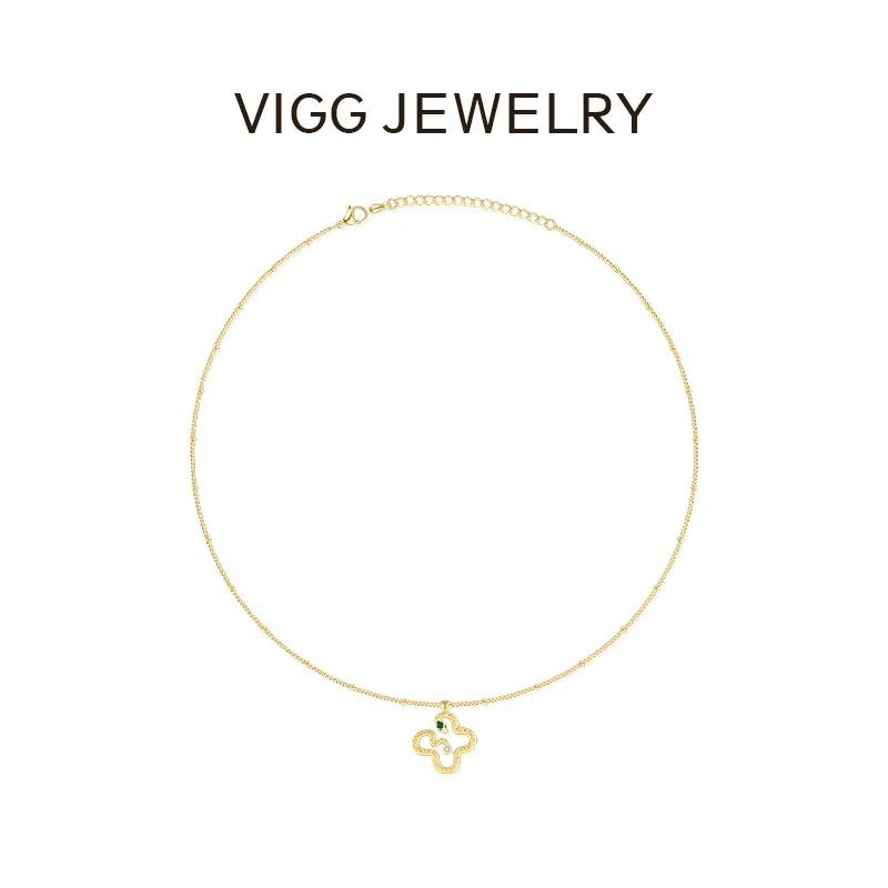 VIGG 铜合金项链 四叶草灵蛇项链 时尚简约个性